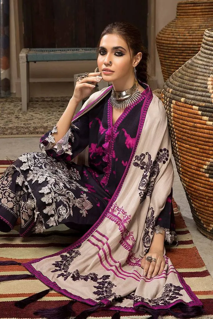 CNW-5 | Charizma Naranji Unstitched Embroidered Khaddar With Embroidered Shawl Vol-1 Collection | Unstitched Embroidered Suit