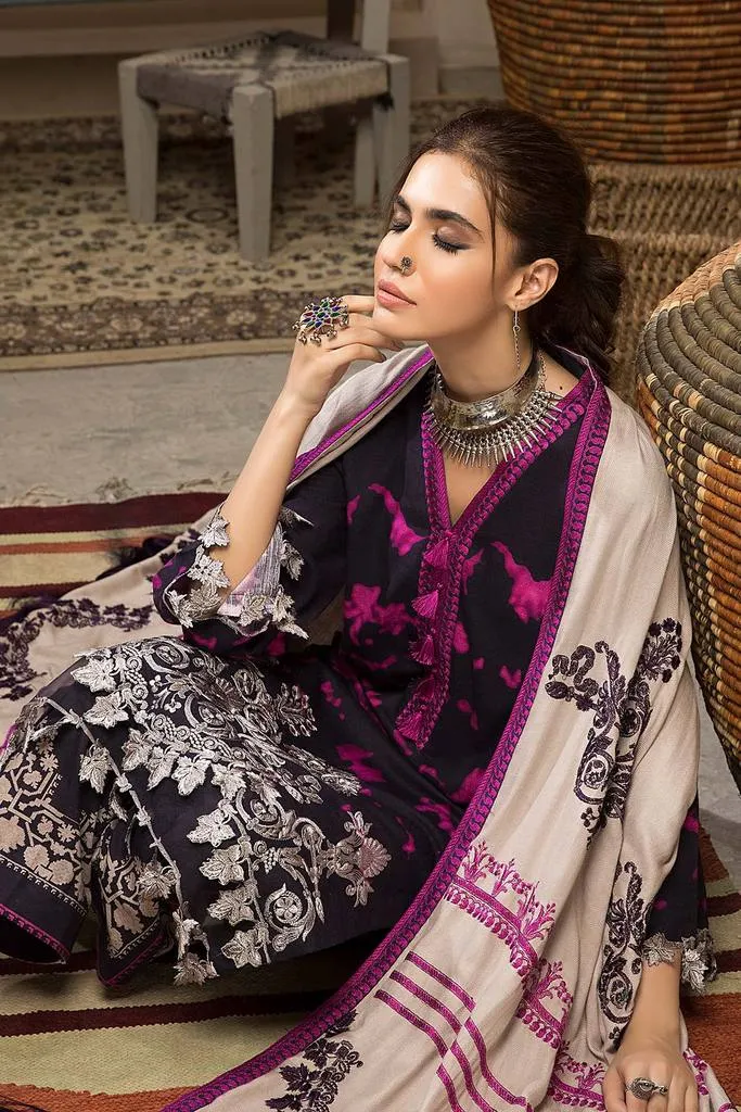 CNW-5 | Charizma Naranji Unstitched Embroidered Khaddar With Embroidered Shawl Vol-1 Collection | Unstitched Embroidered Suit