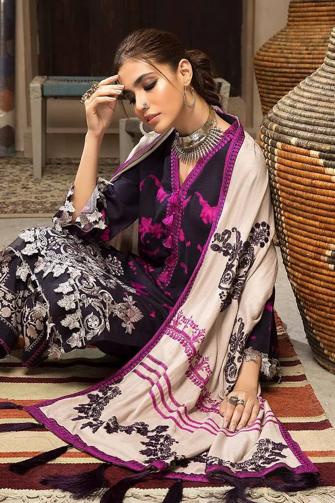 CNW-5 | Charizma Naranji Unstitched Embroidered Khaddar With Embroidered Shawl Vol-1 Collection | Unstitched Embroidered Suit
