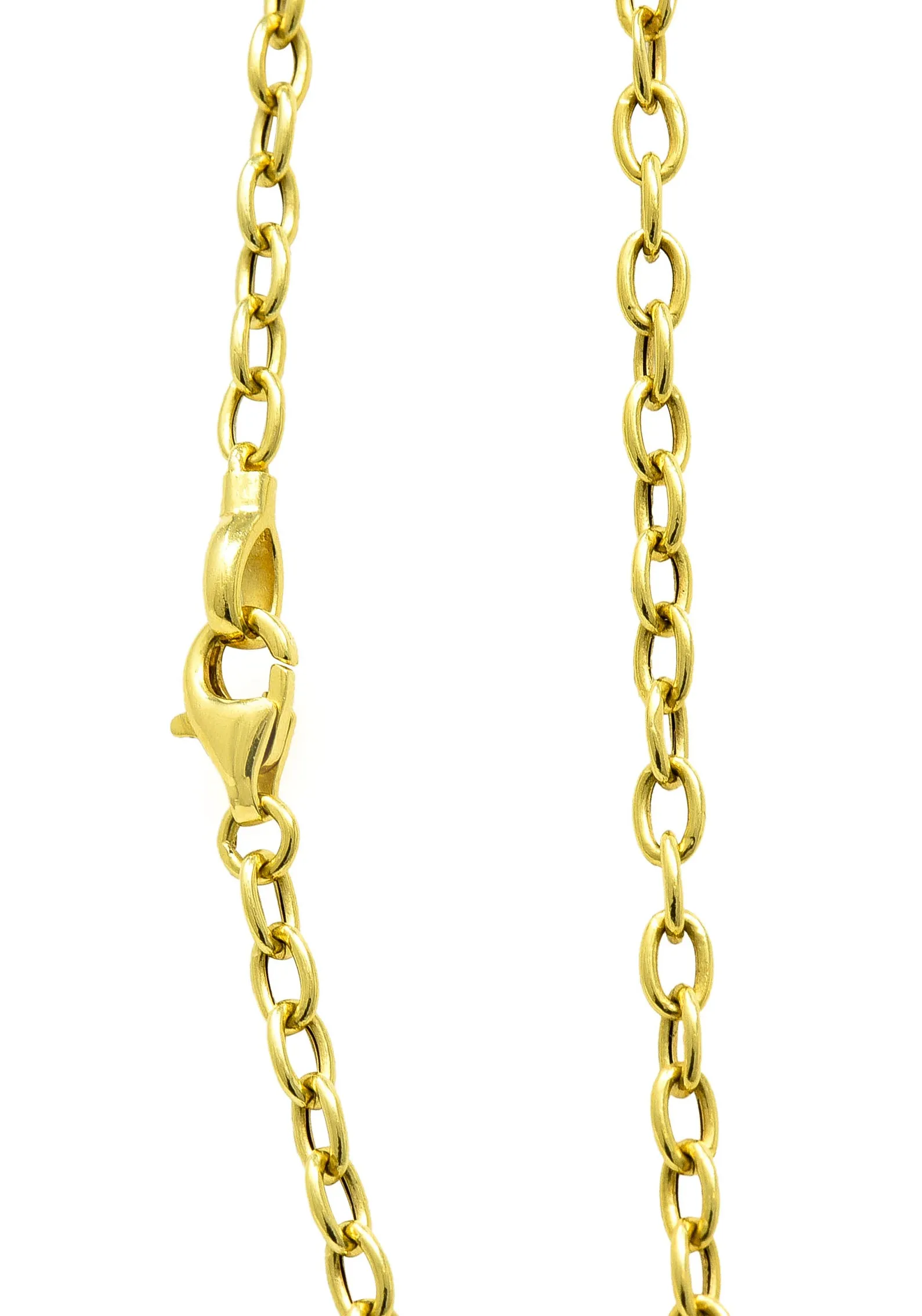 Contemporary 3.60 CTW Diamond Platinum 18 Karat Yellow Gold Lacey Sphere Station Chain Necklace