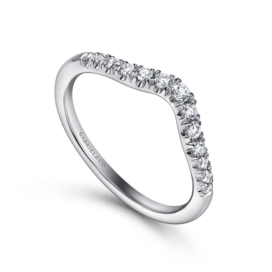 Contour French Pave Diamond Wedding Band