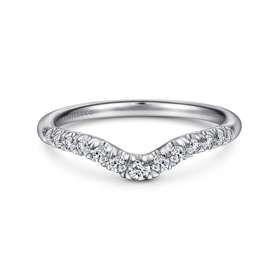 Contour French Pave Diamond Wedding Band
