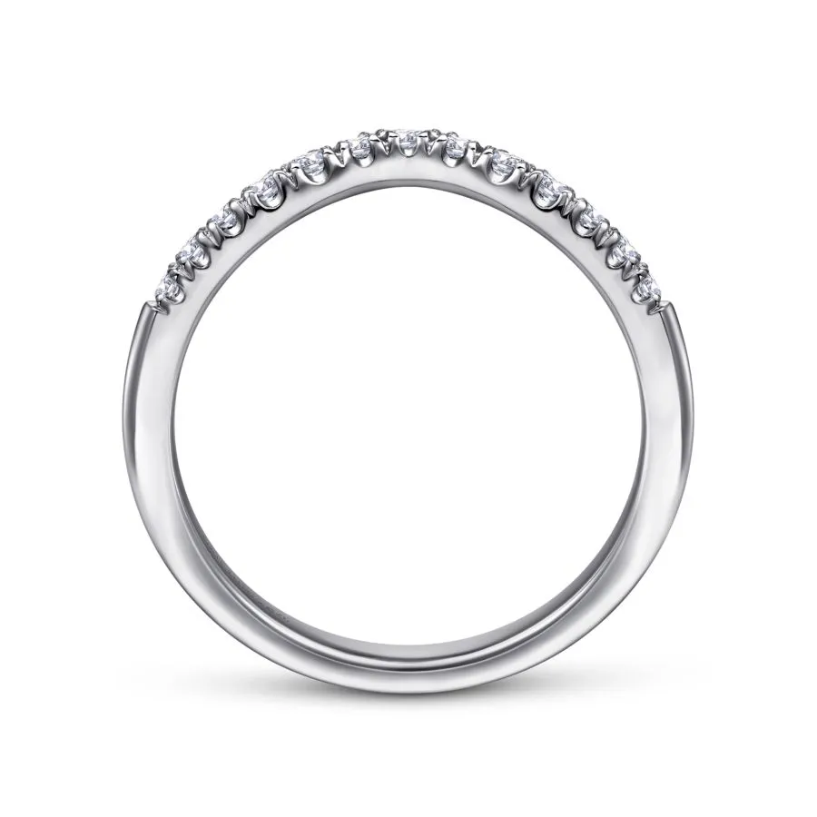 Contour French Pave Diamond Wedding Band