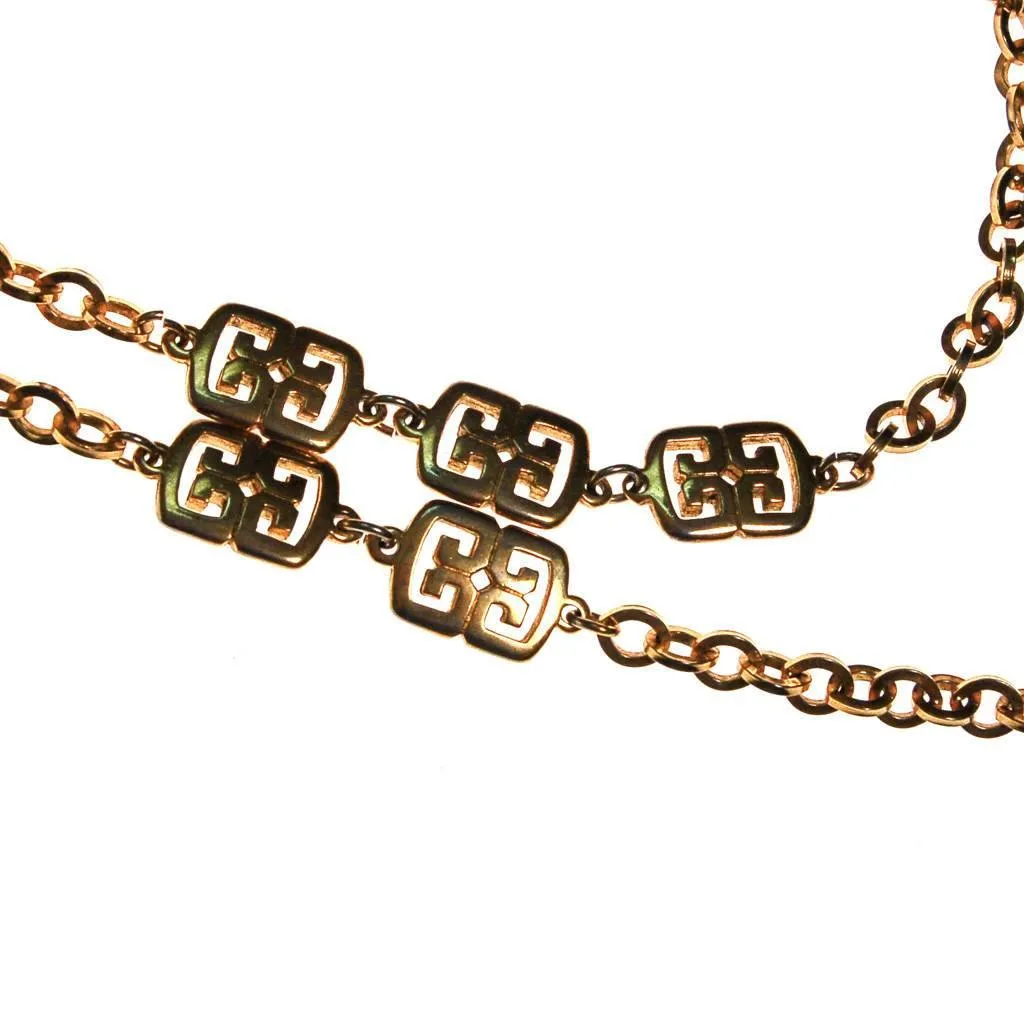 Crown Trifari Gold Station Necklace