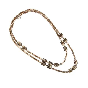 Crown Trifari Gold Station Necklace