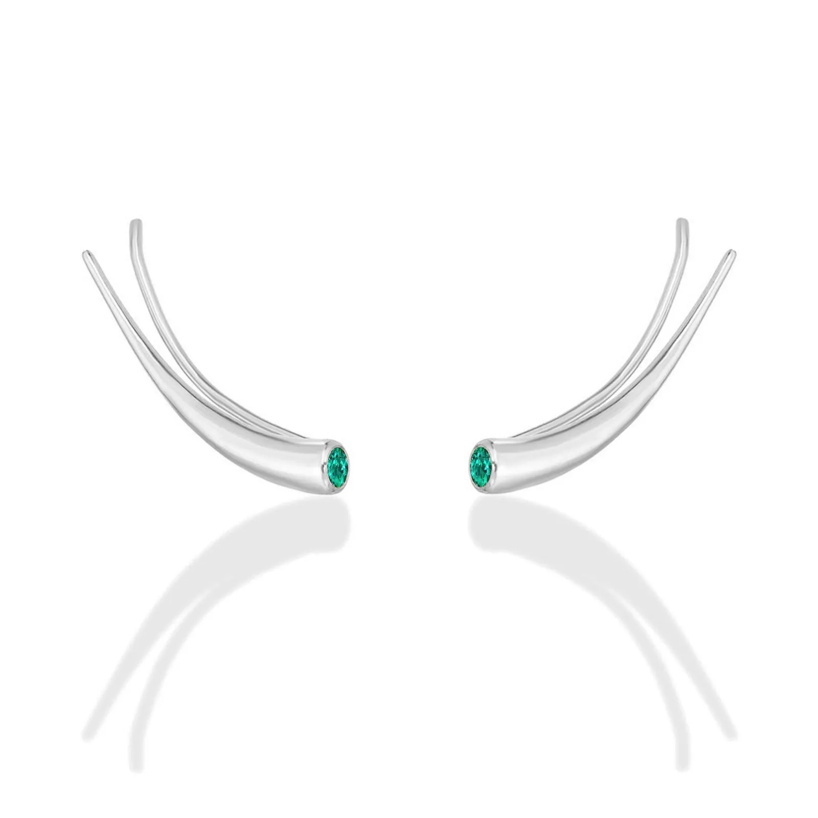 Curved Quill Climber Earrings