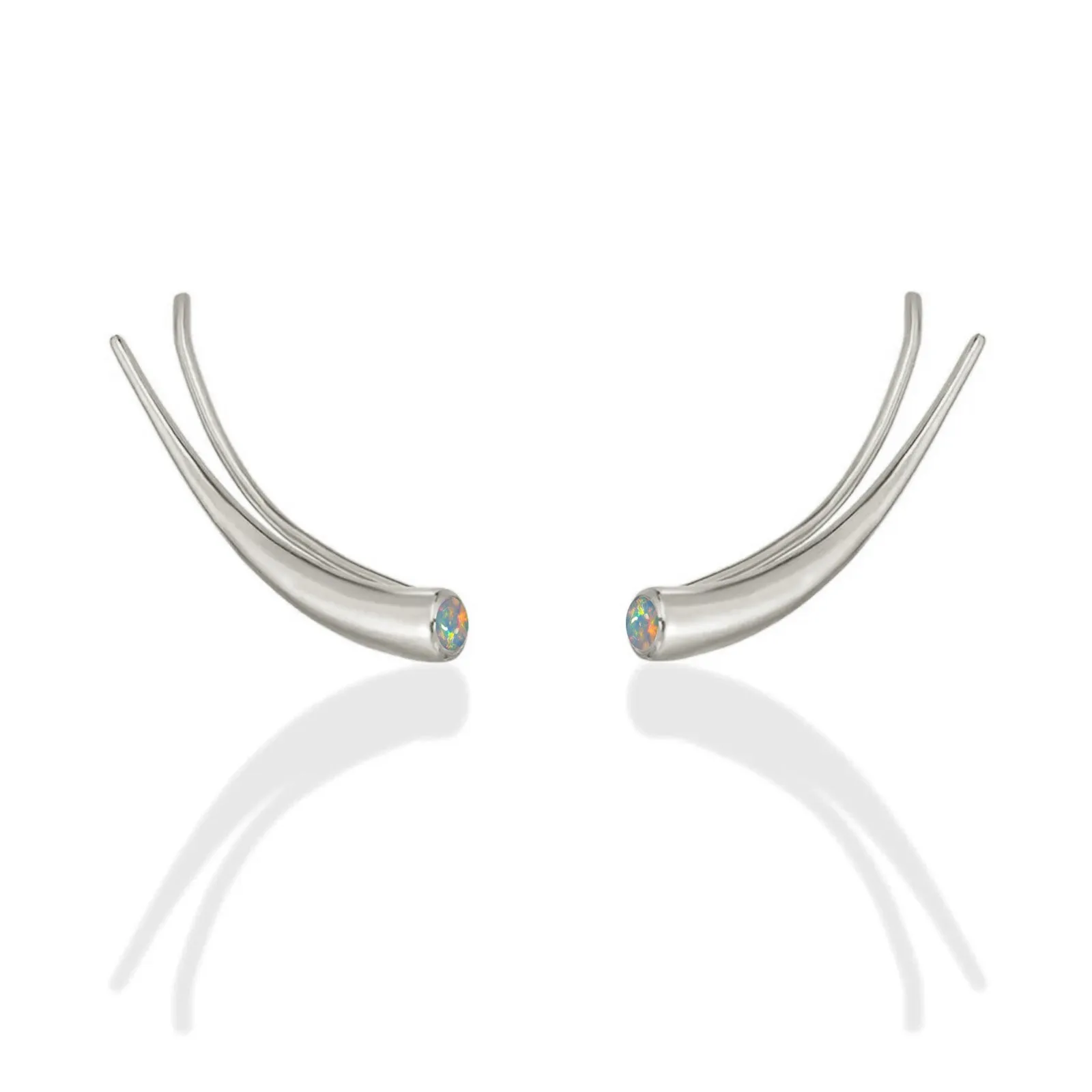 Curved Quill Climber Earrings