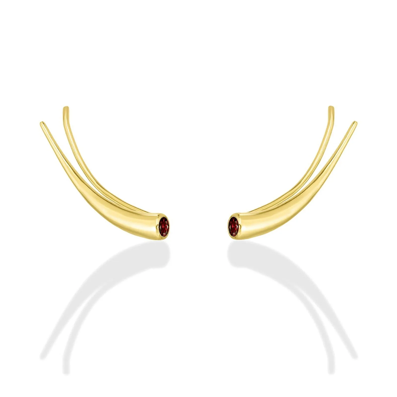 Curved Quill Climber Earrings
