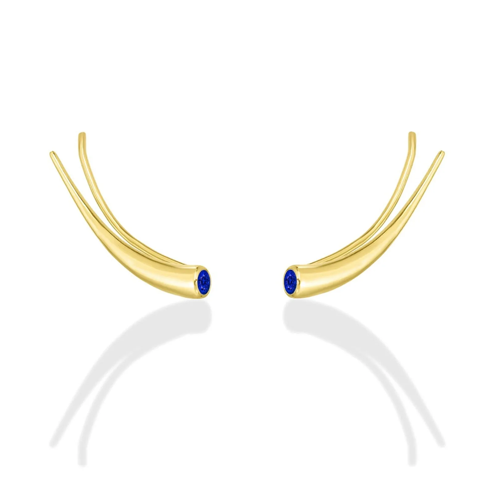 Curved Quill Climber Earrings