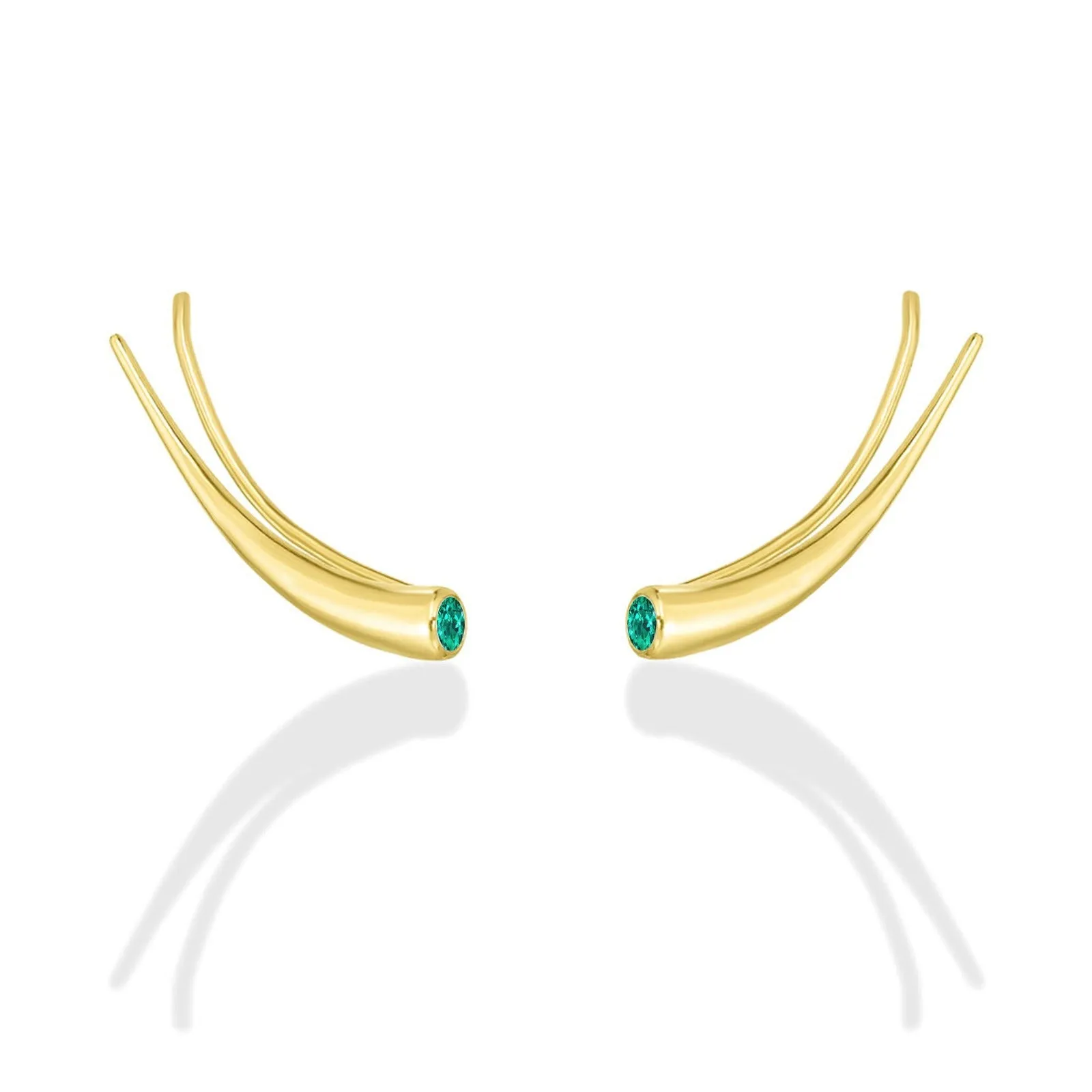 Curved Quill Climber Earrings