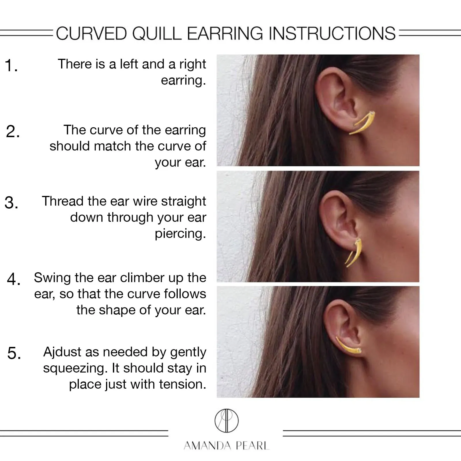 Curved Quill Climber Earrings