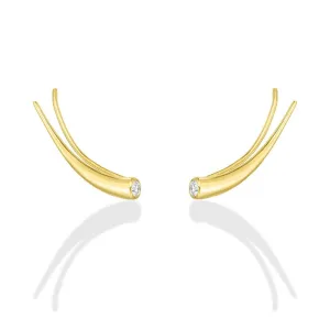 Curved Quill Climber Earrings