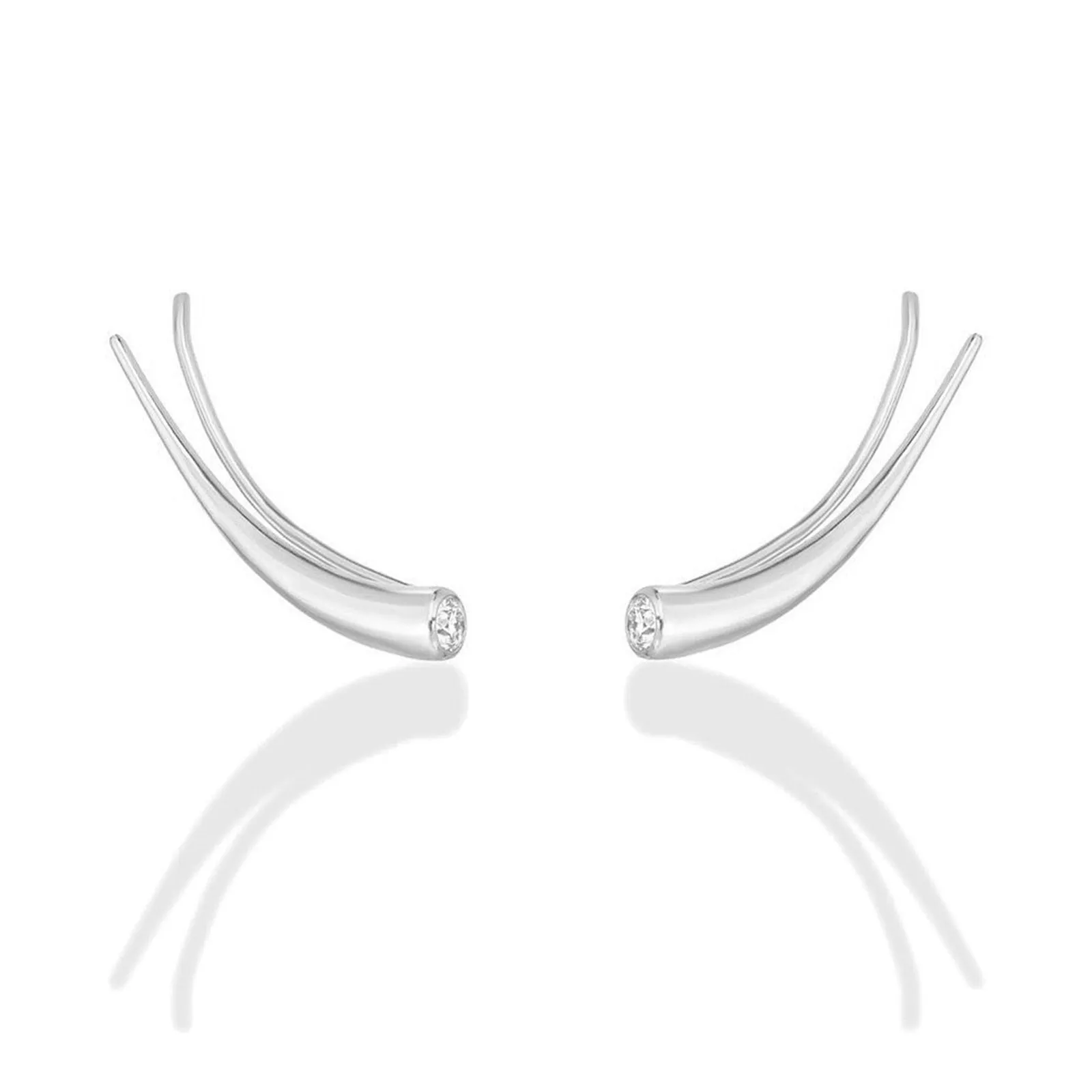 Curved Quill Climber Earrings