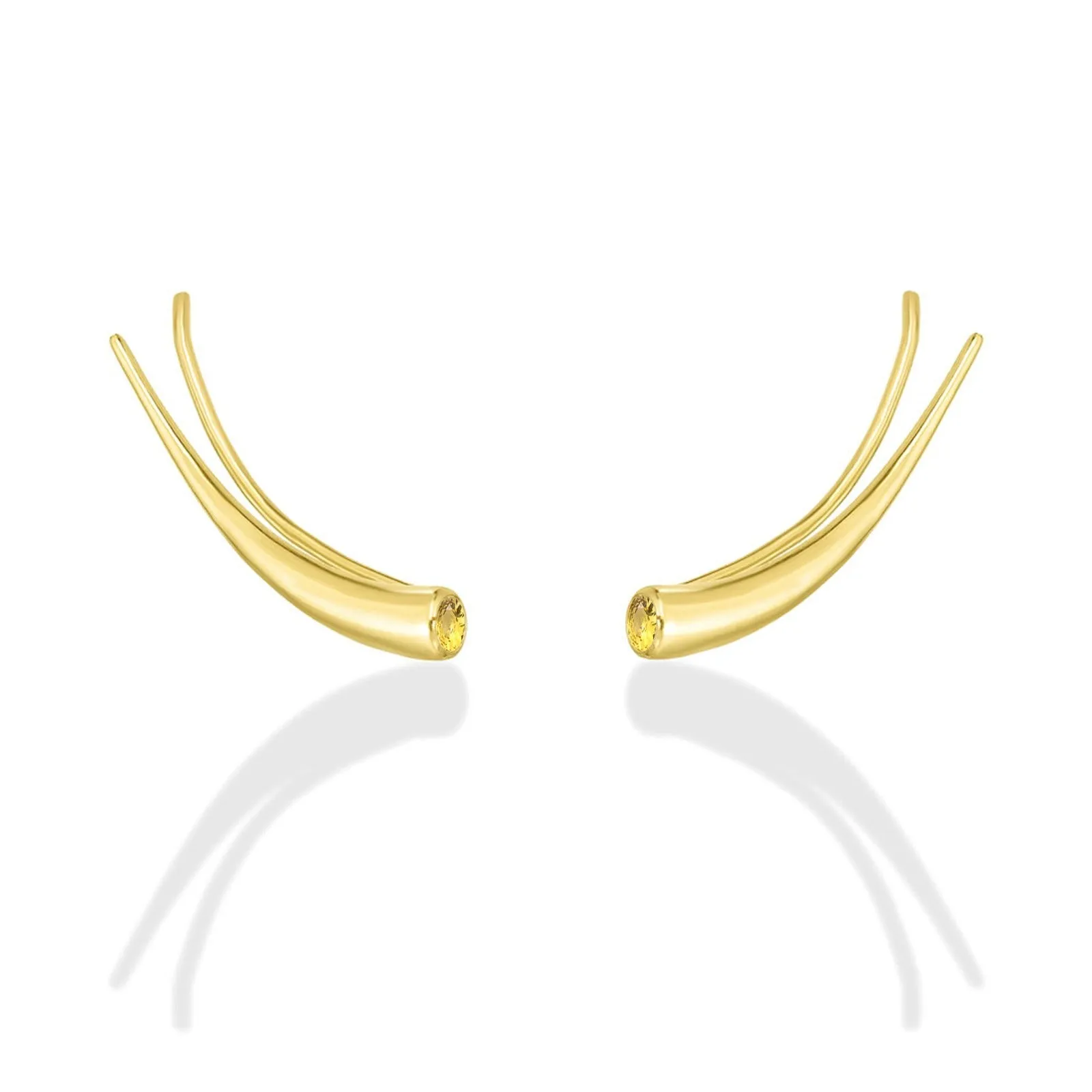 Curved Quill Climber Earrings