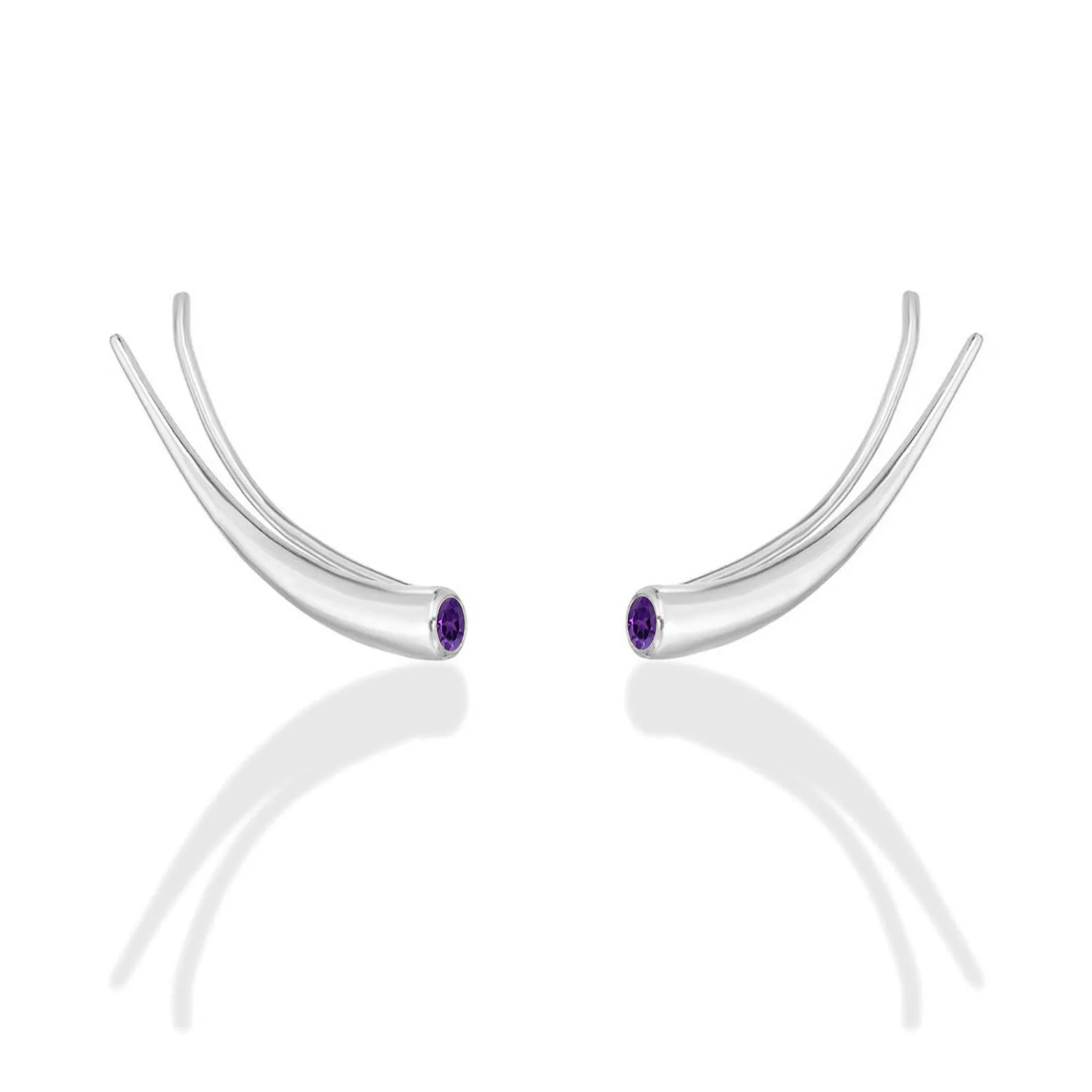 Curved Quill Climber Earrings