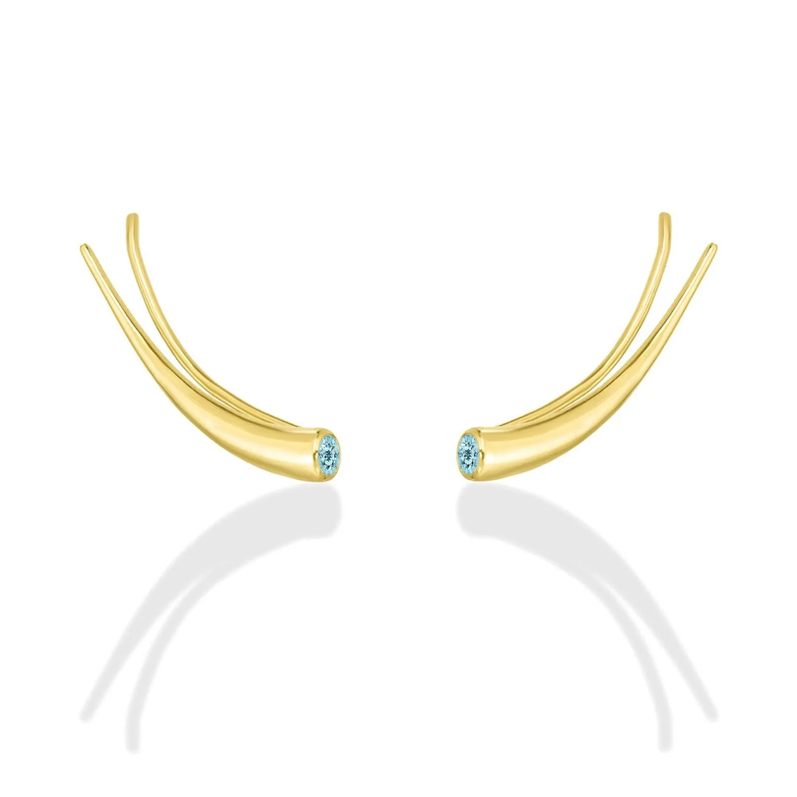 Curved Quill Climber Earrings