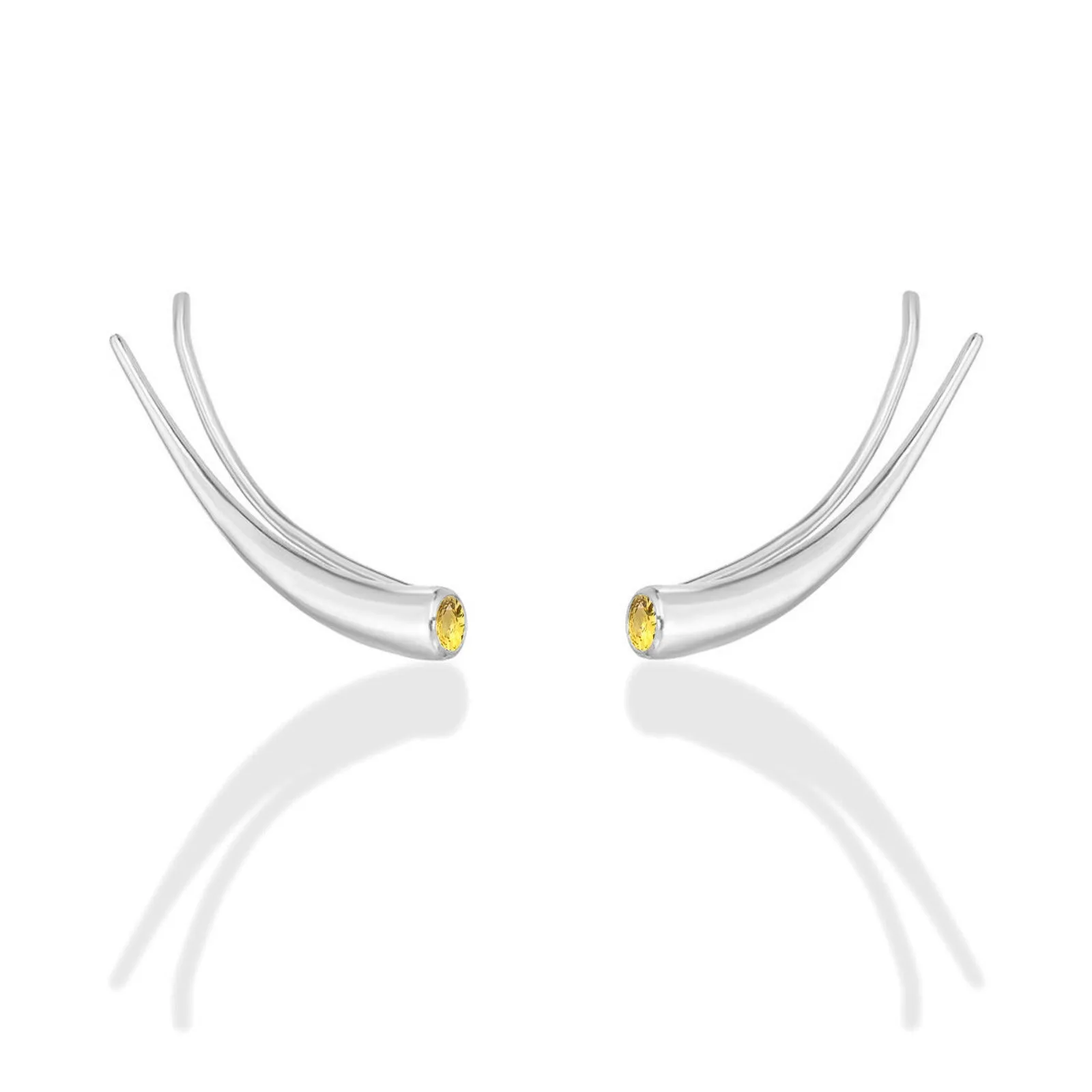 Curved Quill Climber Earrings