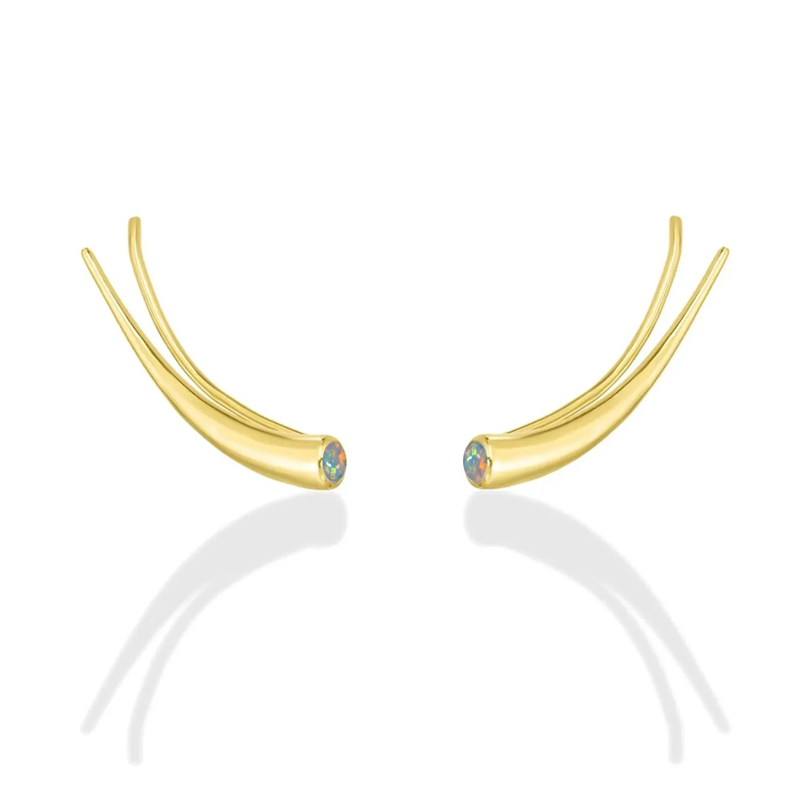 Curved Quill Climber Earrings