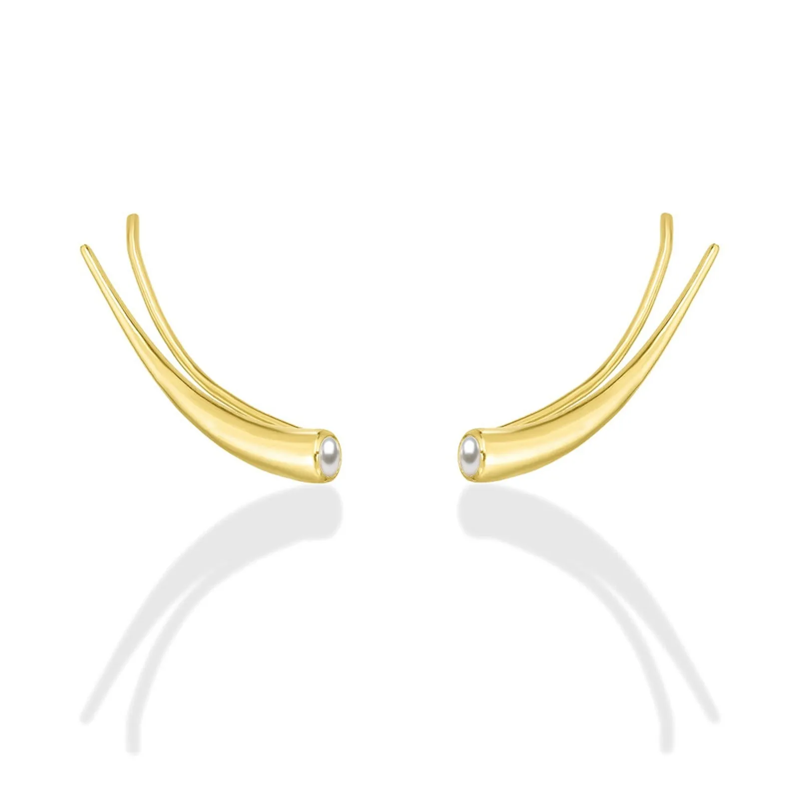 Curved Quill Climber Earrings