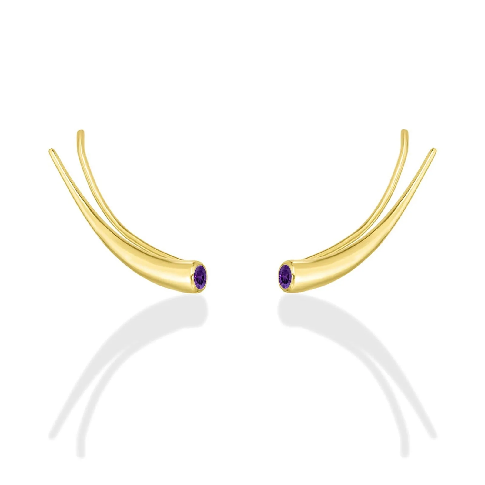 Curved Quill Climber Earrings