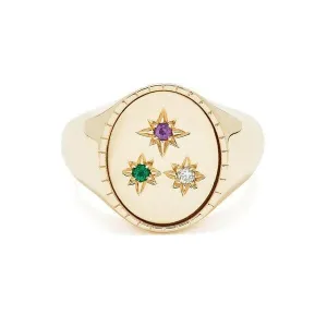 Customizable Birthstone Signet Ring