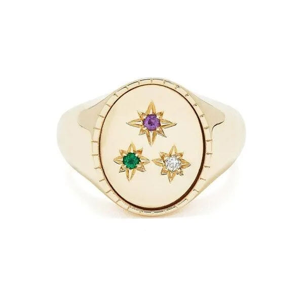 Customizable Birthstone Signet Ring