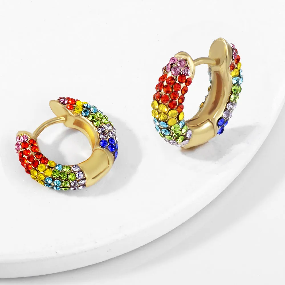 Czech Diamond Earrings Gold Plated Charm Women Beautiful Fashion Jewelry