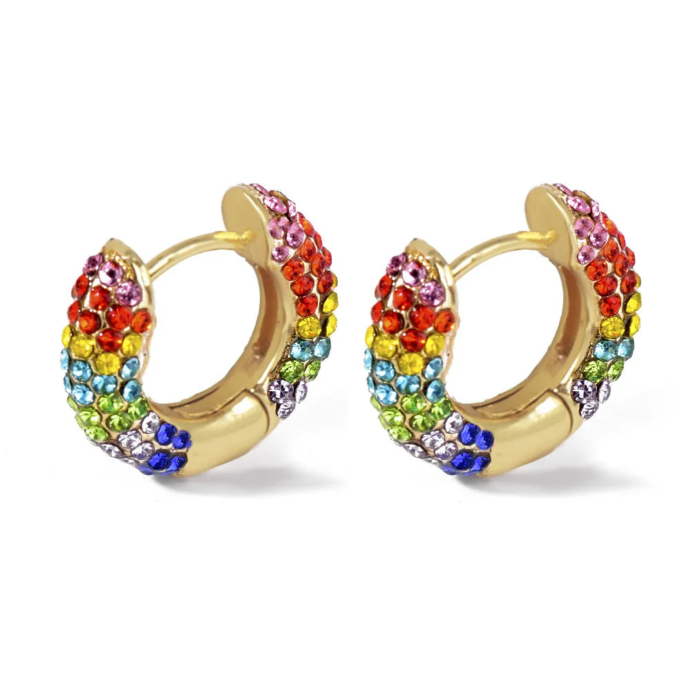 Czech Diamond Earrings Gold Plated Charm Women Beautiful Fashion Jewelry