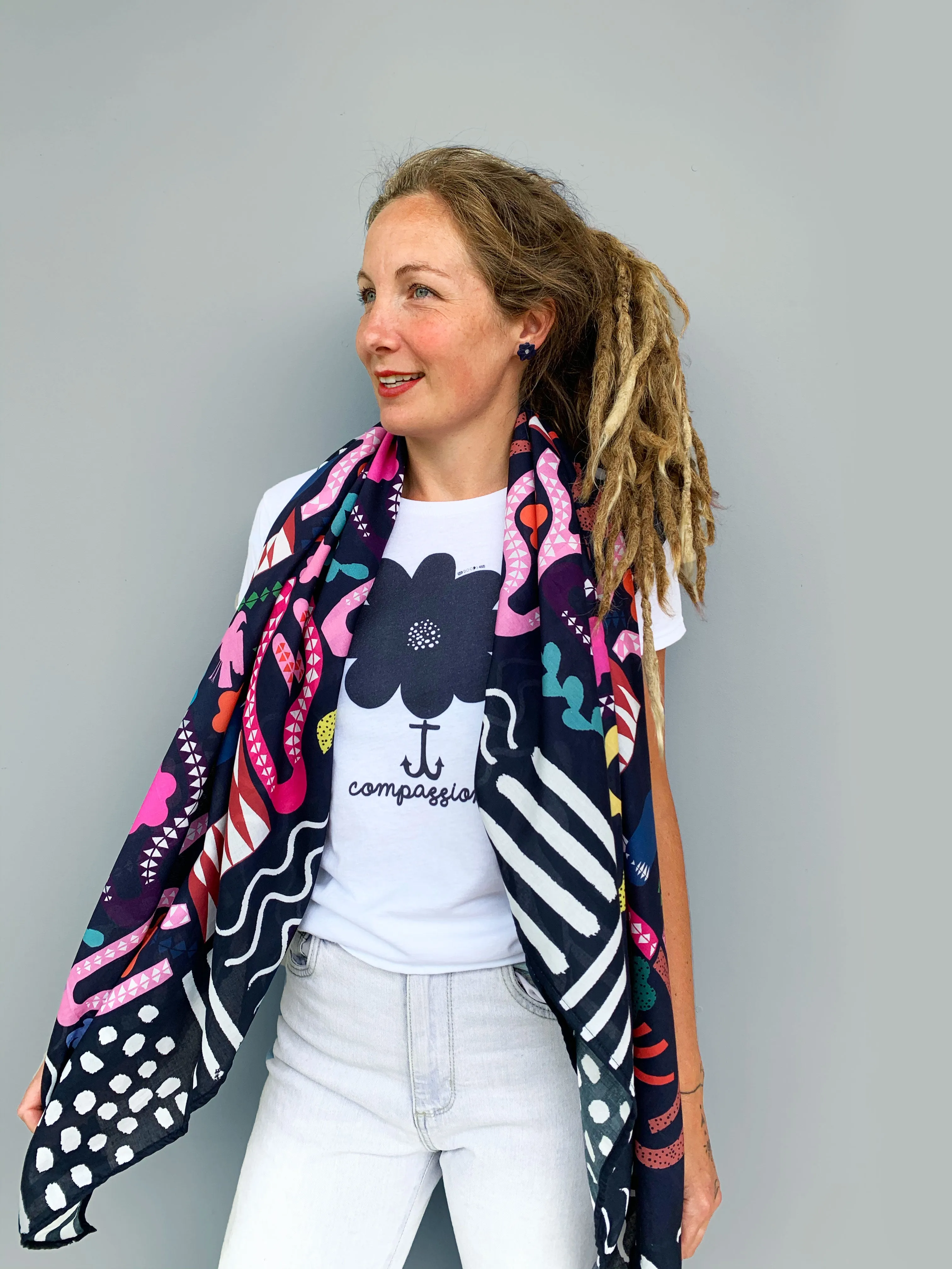 Dark Kooki 100% cotton scarf