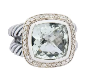 David Yurman Prasiolite Diamond Sterling Silver Albion Ring