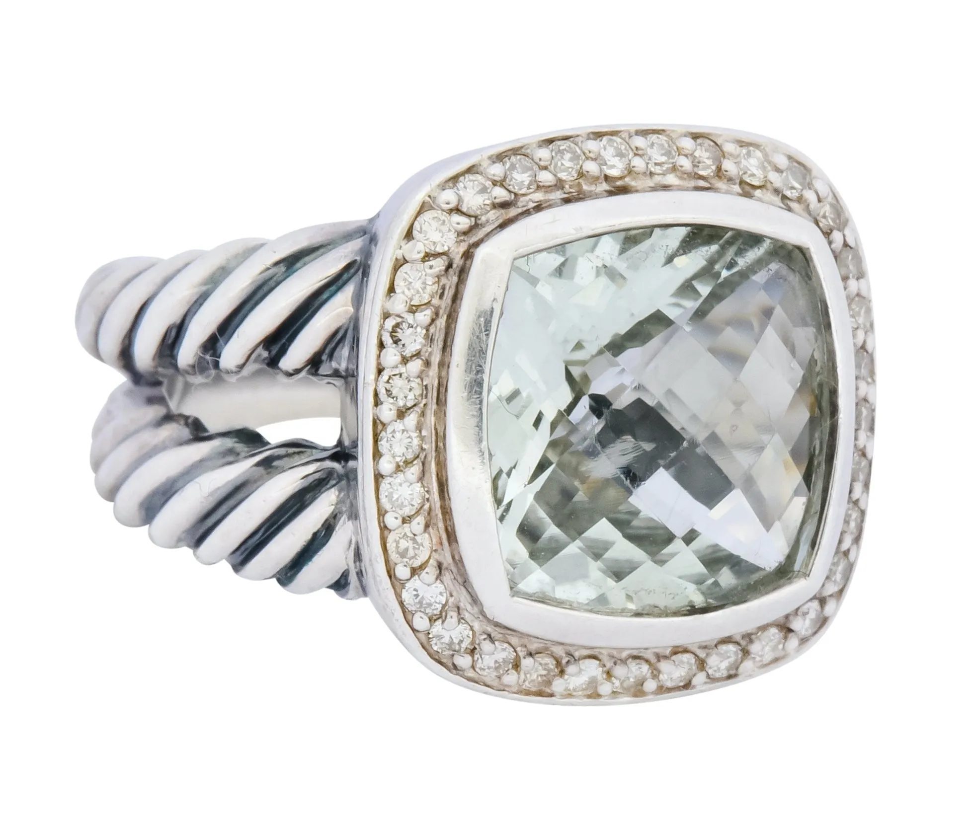 David Yurman Prasiolite Diamond Sterling Silver Albion Ring