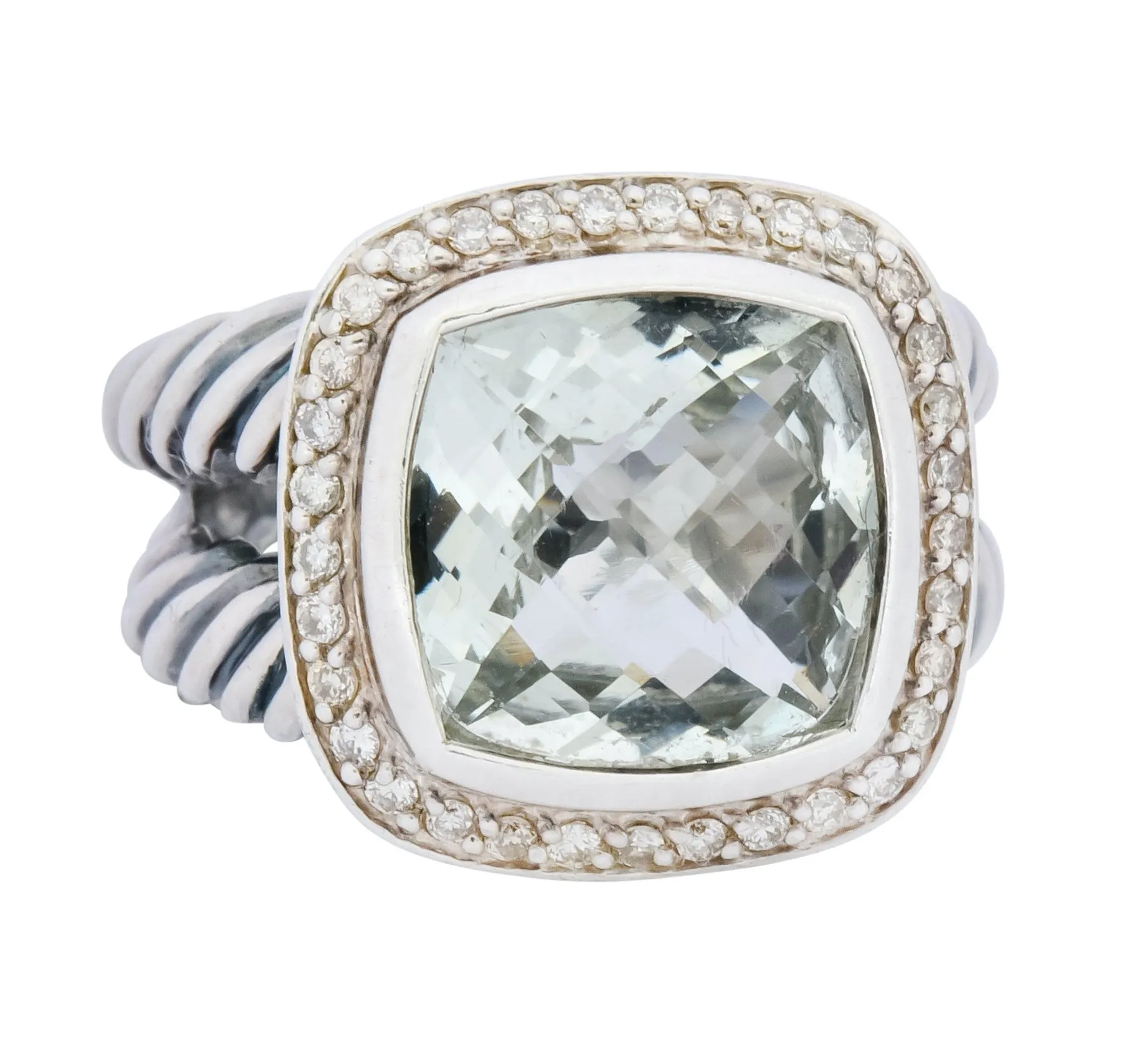David Yurman Prasiolite Diamond Sterling Silver Albion Ring