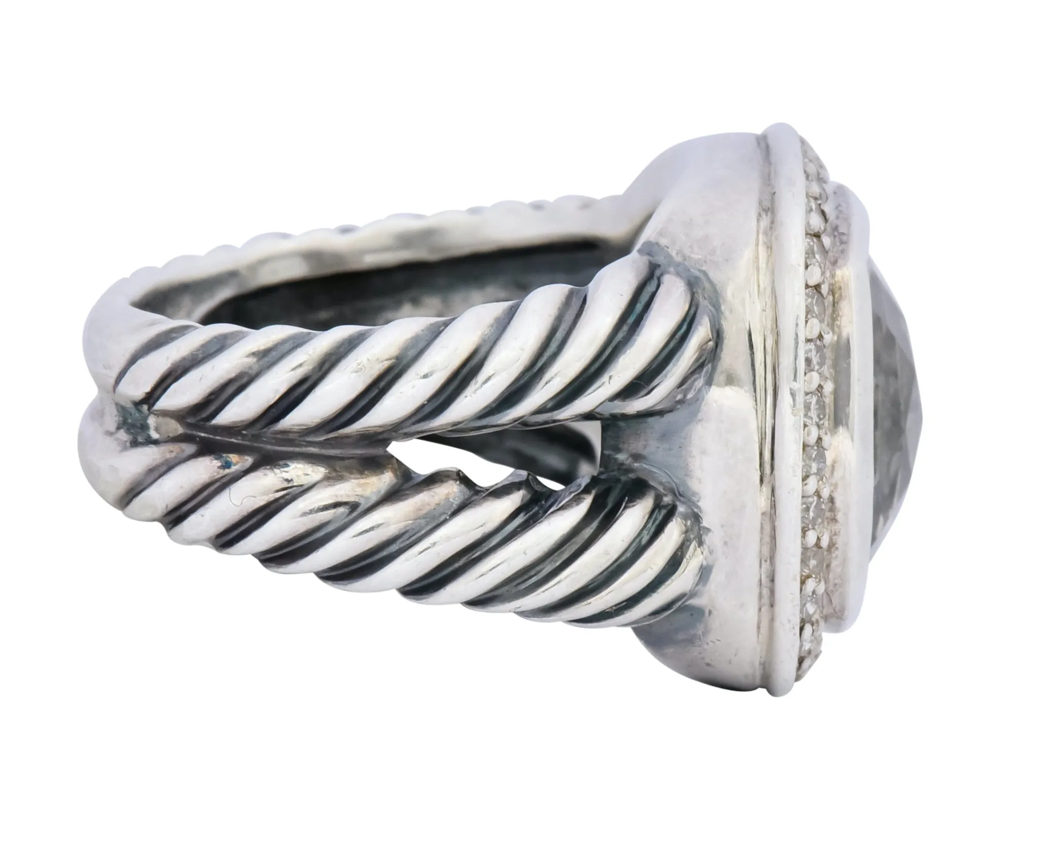 David Yurman Prasiolite Diamond Sterling Silver Albion Ring