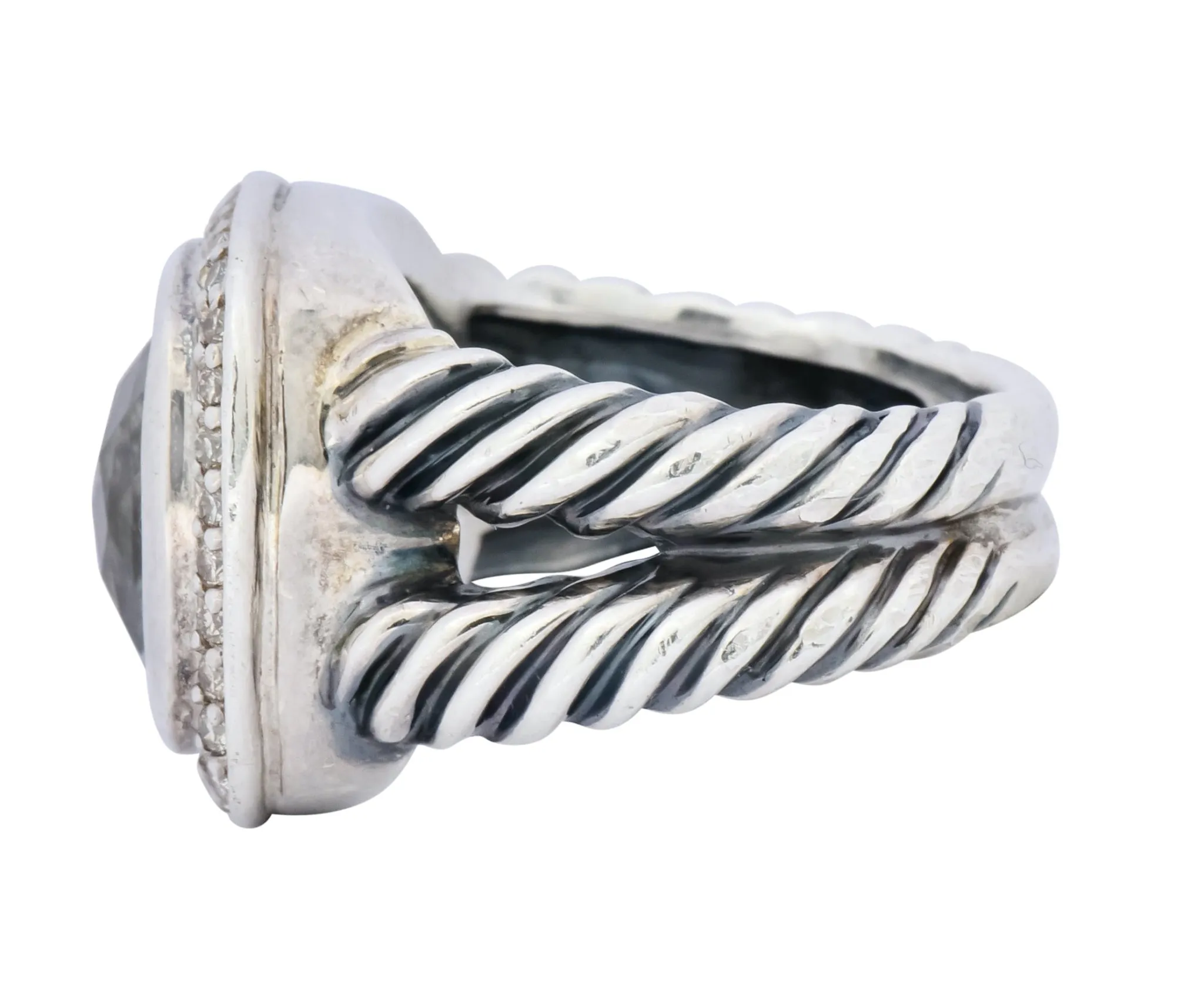 David Yurman Prasiolite Diamond Sterling Silver Albion Ring