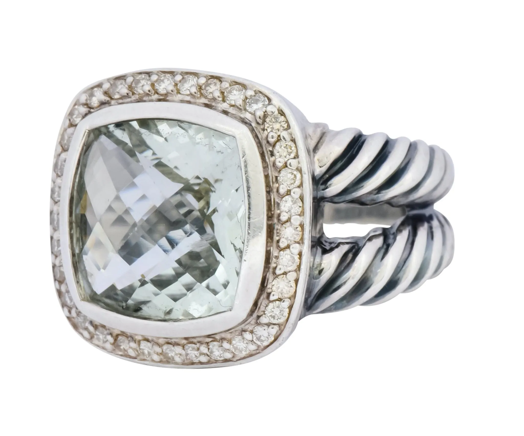 David Yurman Prasiolite Diamond Sterling Silver Albion Ring