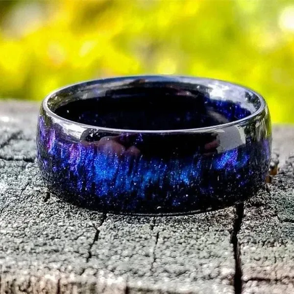 Domed Opal Fidget Women's Wedding Band