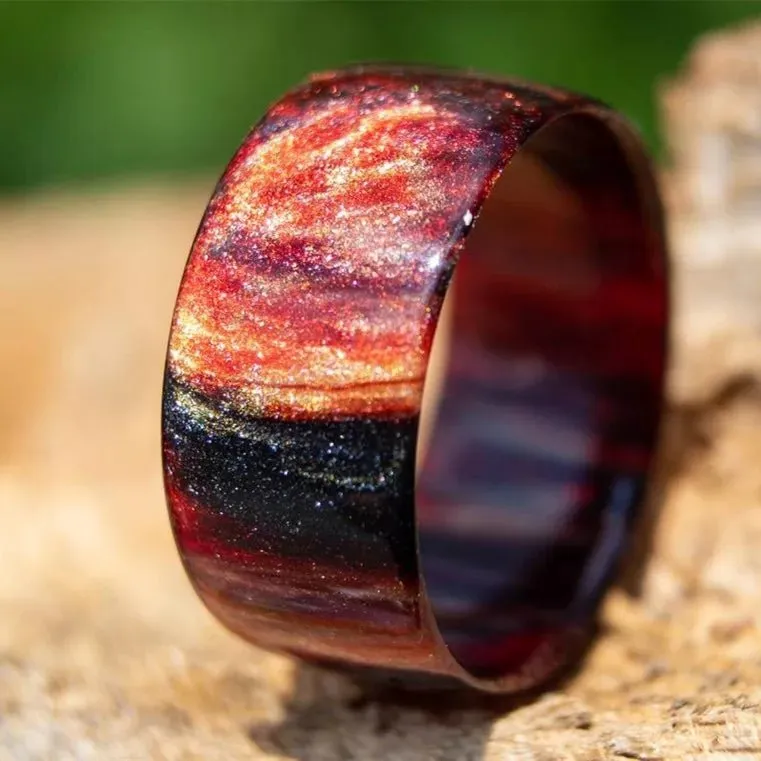 Domed Opal Fidget Women's Wedding Band