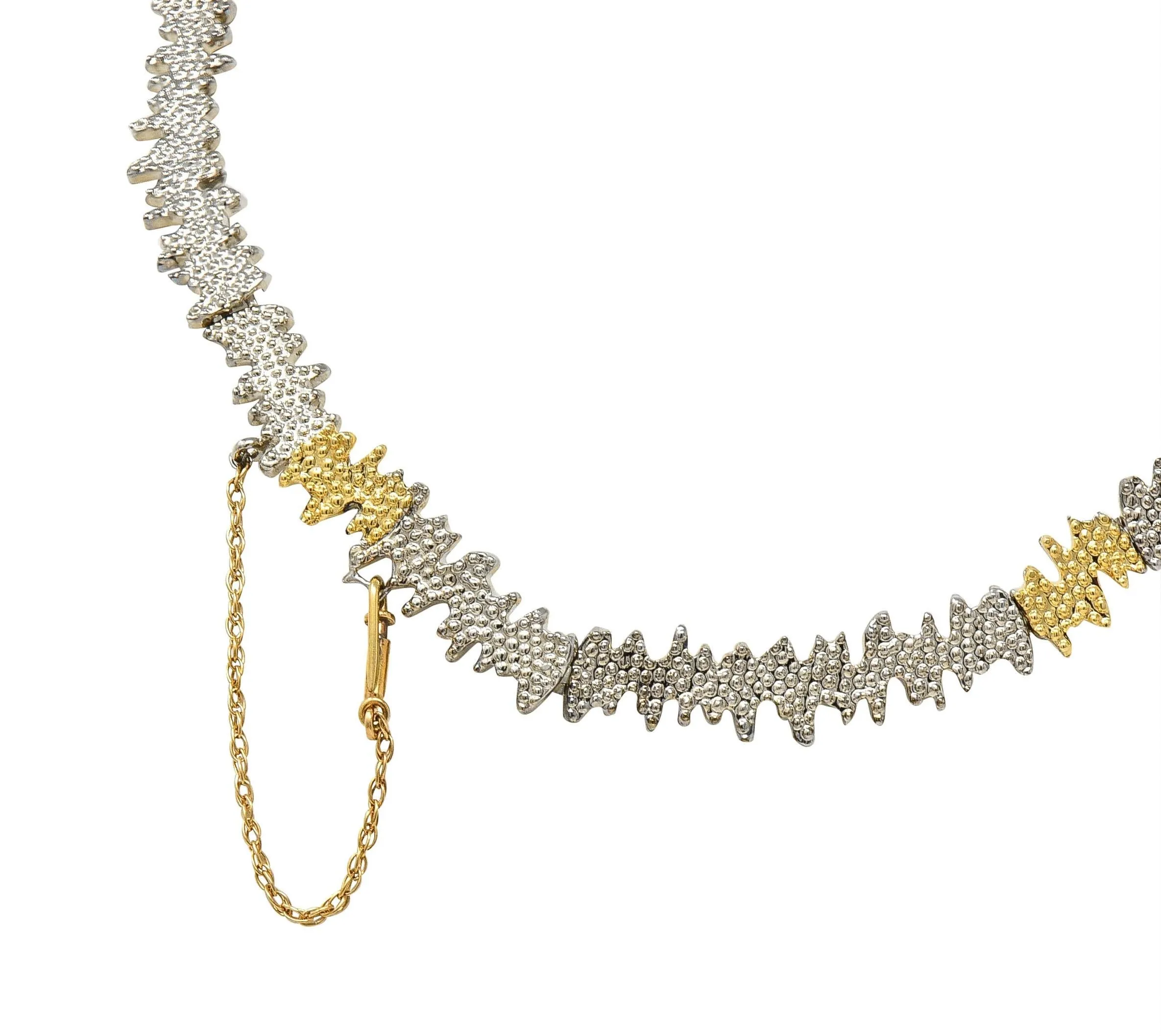 Erté 1970's 3.17 CTW Sapphire Diamond Silver 14 Karat Gold Vintage Convertible Sophistication Necklace Brooch