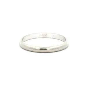 Estate 2MM Keepsake Plain Wedding Band in 14K White Gold
