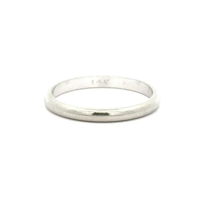 Estate 2MM Keepsake Plain Wedding Band in 14K White Gold