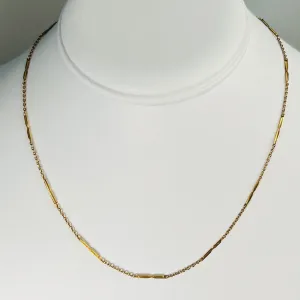 Estate station chain necklace solid 18k yellow gold
