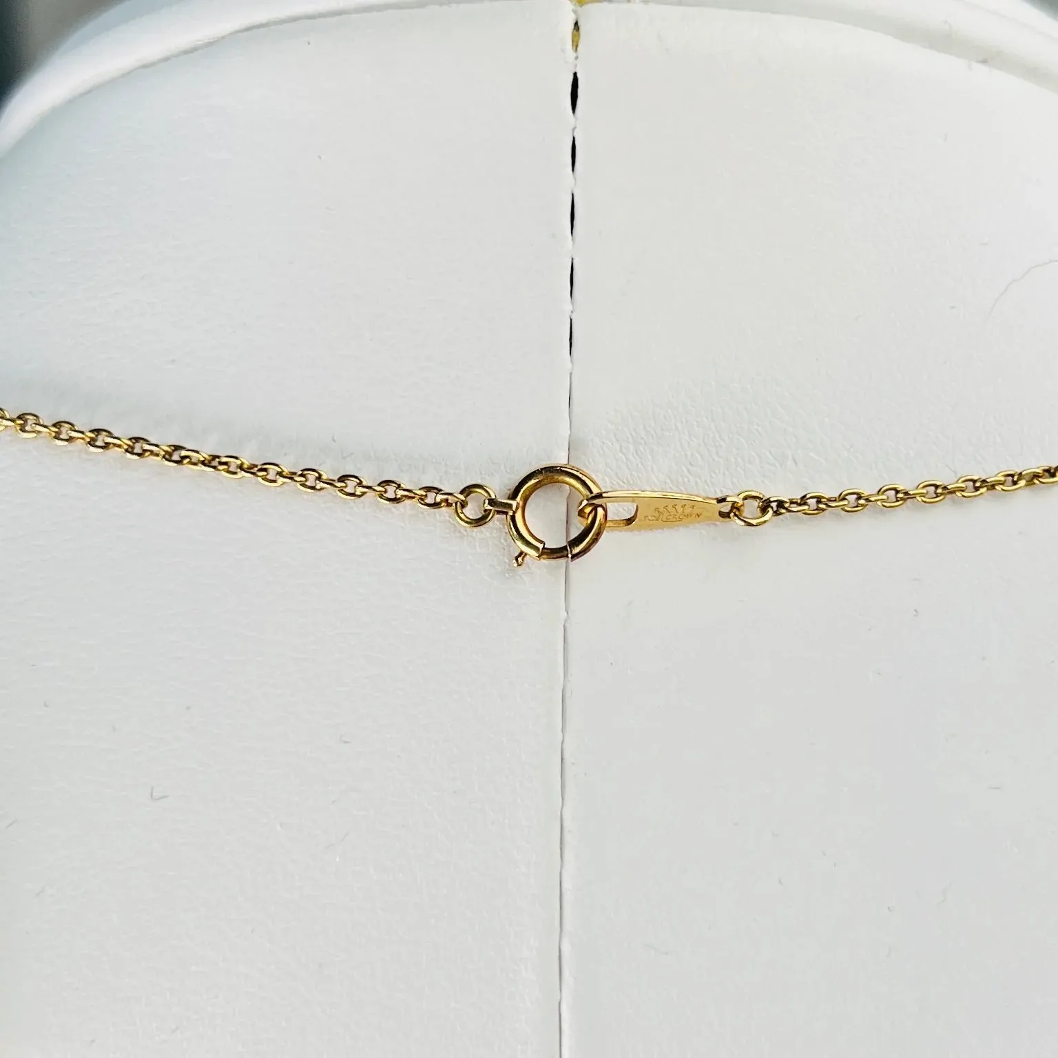 Estate station chain necklace solid 18k yellow gold