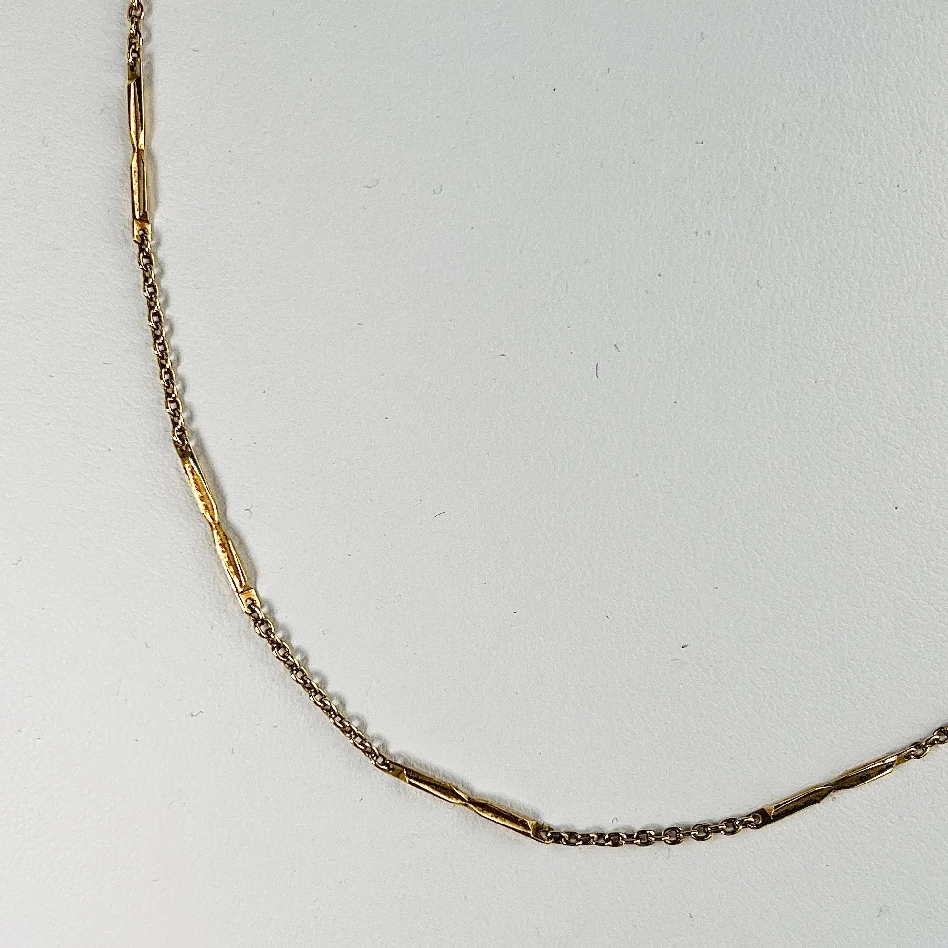 Estate station chain necklace solid 18k yellow gold