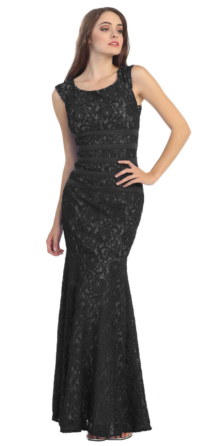 Eureka 2050 Overlay Lace Dress Mermaid Wide Strap