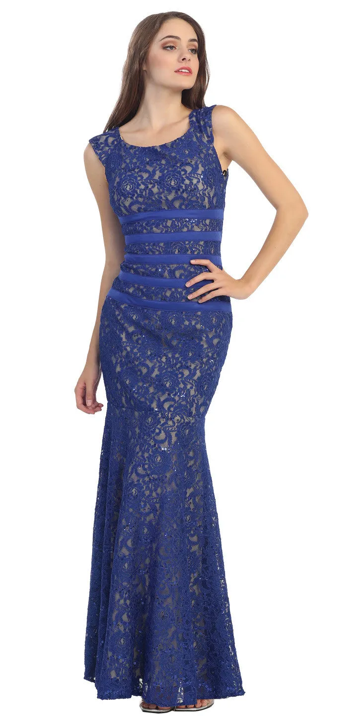 Eureka 2050 Overlay Lace Dress Mermaid Wide Strap