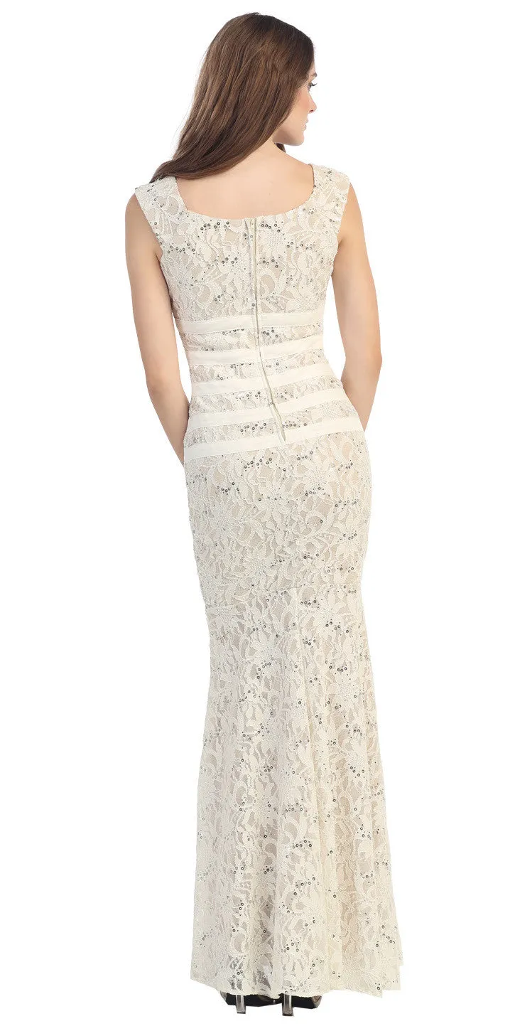 Eureka 2050 Overlay Lace Dress Mermaid Wide Strap