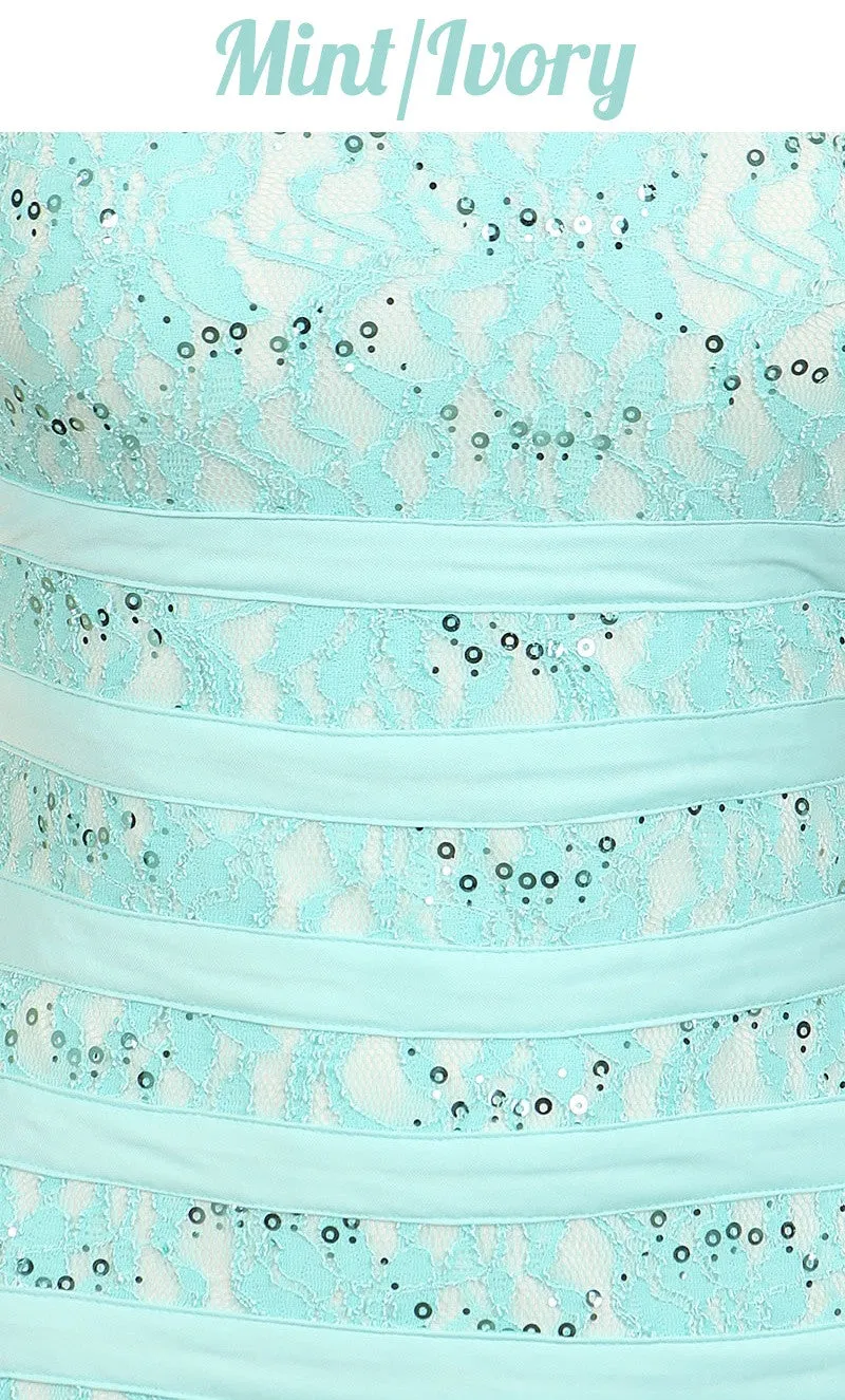 Eureka 2050 Overlay Lace Dress Mermaid Wide Strap