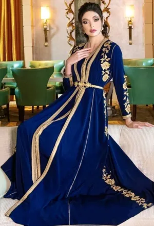 Evening Dresses Embroidery Appliques Muslim  Arabic Party Dress