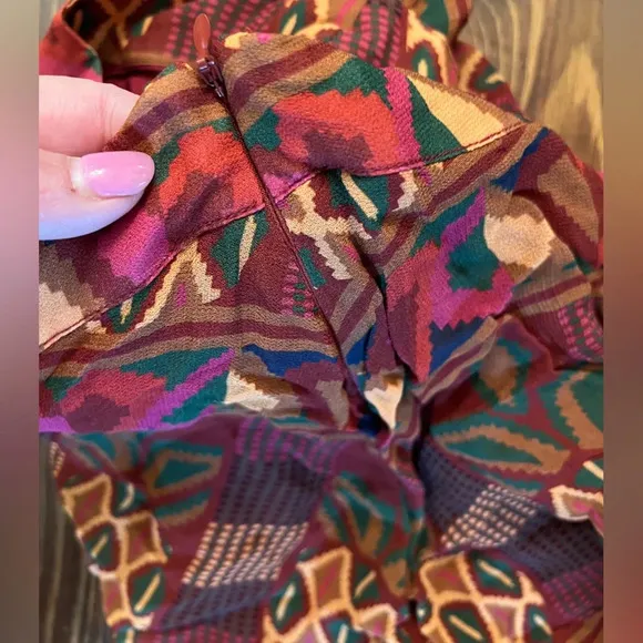 FARM RIO ODALYS Mini Skirt Red and Orange Boho Style