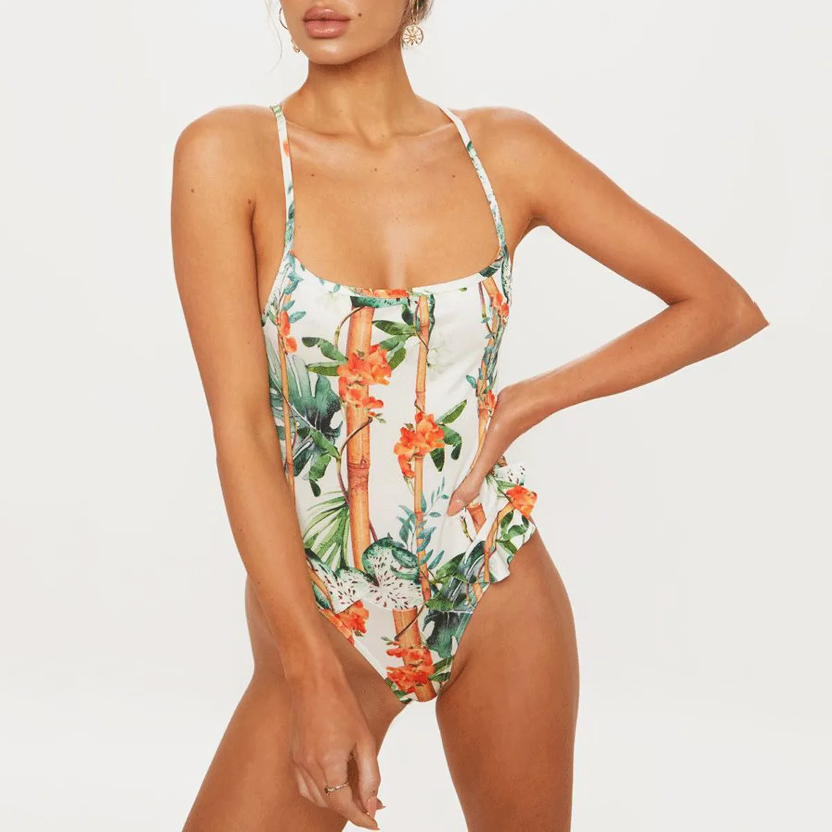 Fashion Sexy Floral Printed One-Piece Swimwear